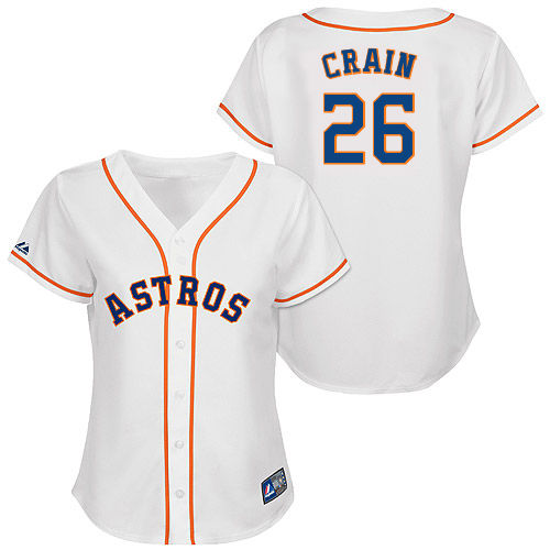 Jesse Crain #26 mlb Jersey-Houston Astros Women's Authentic Home White Cool Base Baseball Jersey